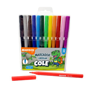 MARCADORES ESCOLARES DE 12 COLORES