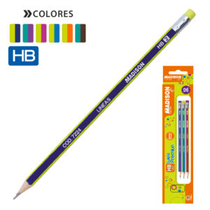 LAPIZ NEGRO HB TRI. C/BOR. LINEAS (12PZS.) SMART
