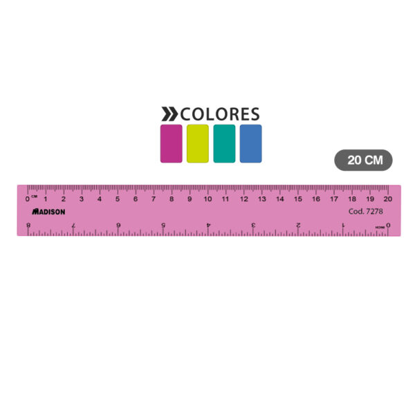 CR REGLA DE 20 CM. TRANSP. COL.SURTIDOS YOU