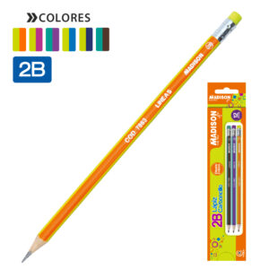 LAPIZ NEGRO 2B TRI. C/BOR. LINEAS (12PZS) YOU