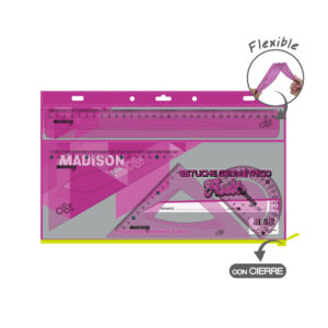 ESTUCHE GEOMET. FLEXIBLE FUCSIA