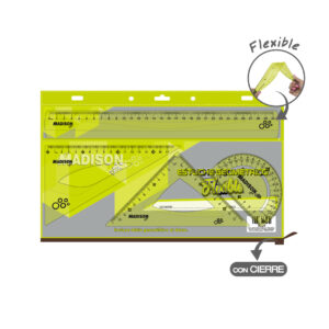ESTUCHE GEOMET. FLEXIBLE VERDE MANZANA