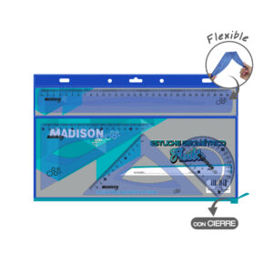 ESTUCHE GEOMET. FLEXIBLE AZUL