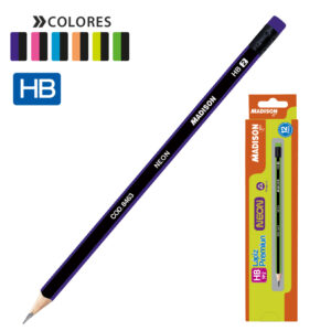 LAPIZ NEGRO HB TRI. C/BOR. NEON (12PZS) YOU