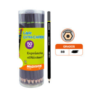 LAPIZ NEGRO 8B HEXAG. CARBON (50 PZS.)