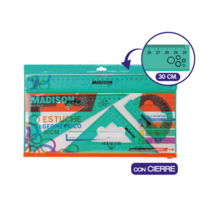 ESTUCHE GEOMET. C/CIERRE VERDE ESMERALDA