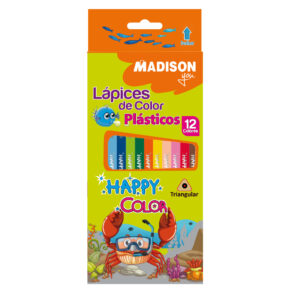 LAPICES 12 COL. TRIANG. PLASTIC LARGO