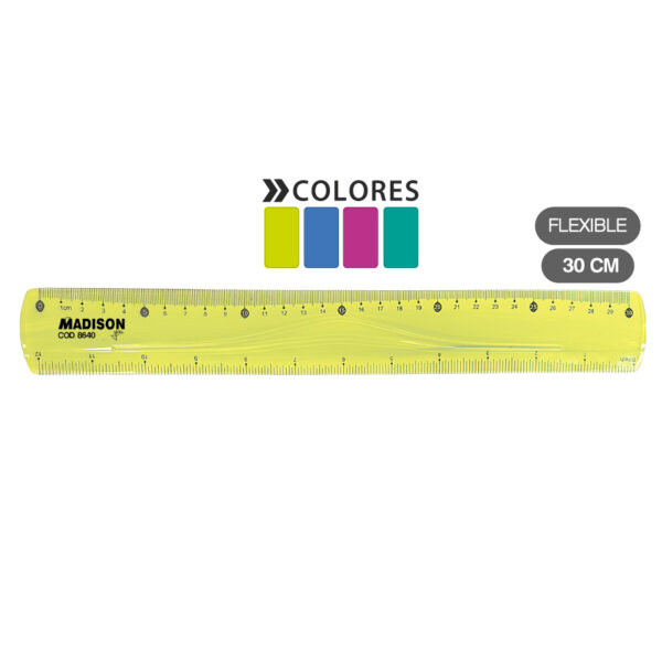 REGLA DE 30CM. FLEXIBLE 4 COLORES