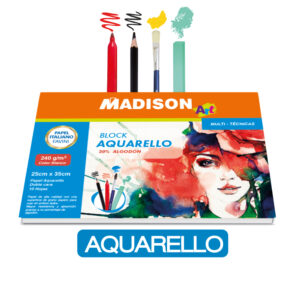 BLOCK PAP.AQUARELLO 35%ALG.BLANCO NAT.300GRS.25X35CM.10HJS.
