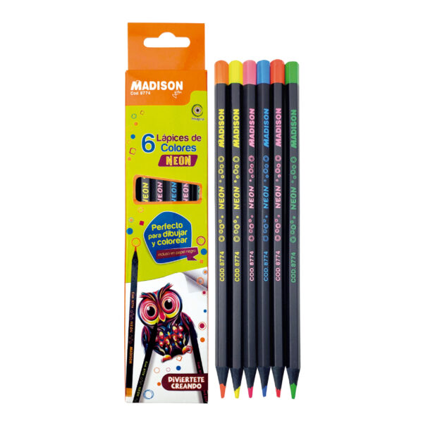 LAPICES DE 6 COLORES NEON