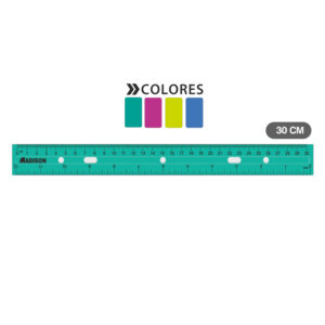 REGLA 30 CM.TRANSP. COLORES SURTIDOS