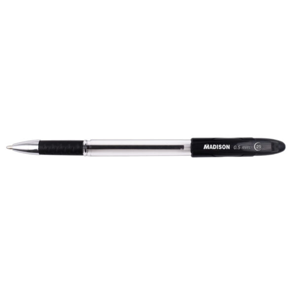 BOLIGRAFO NEGRO 0.5MM PUNTA METALICA NO.25 WORK (12 PZS)
