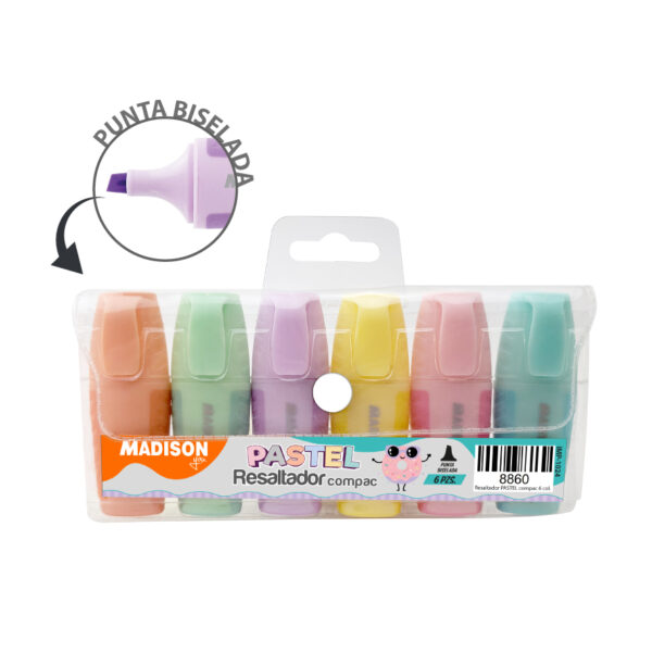 RESALTADOR PASTEL COMPAC 6 COLORES