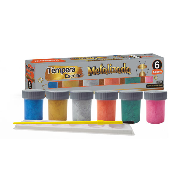 TEMPERA METALIZADA 6 COLORES MADISON